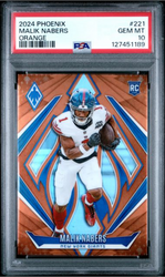 Graded 2024 Panini Phoenix Malik Nabers #221 Orange Rookie RC Football Card PSA 10 Gem Mint (ONLINE ORDER ONLY)