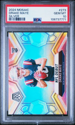 Graded 2024 Panini Mosaic Drake Maye #273 Silver Rookie RC Football Card PSA 10 Gem Mint (ONLINE ORDER ONLY)