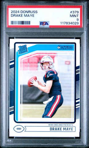 Graded 2024 Panini Donruss Drake Maye #379 Rookie RC Football Card PSA 9 Mint (ONLINE ORDER ONLY)