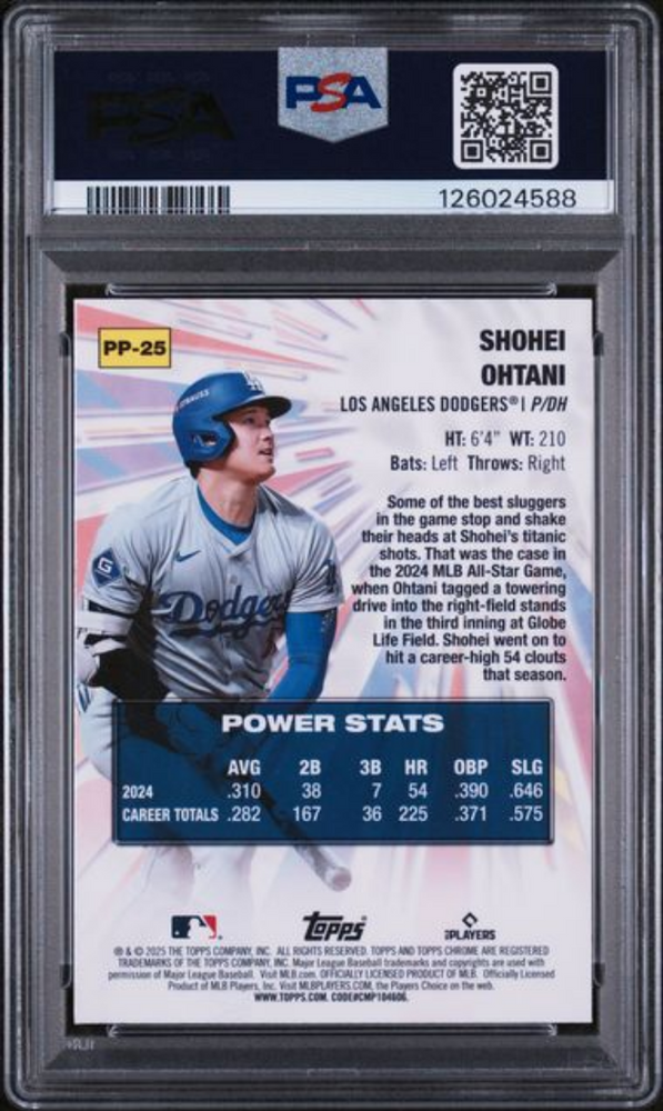 Graded 2025 Topps Chrome Shohei Ohtani #PP25 Power Players Baseball Card PSA 10 Gem Mint