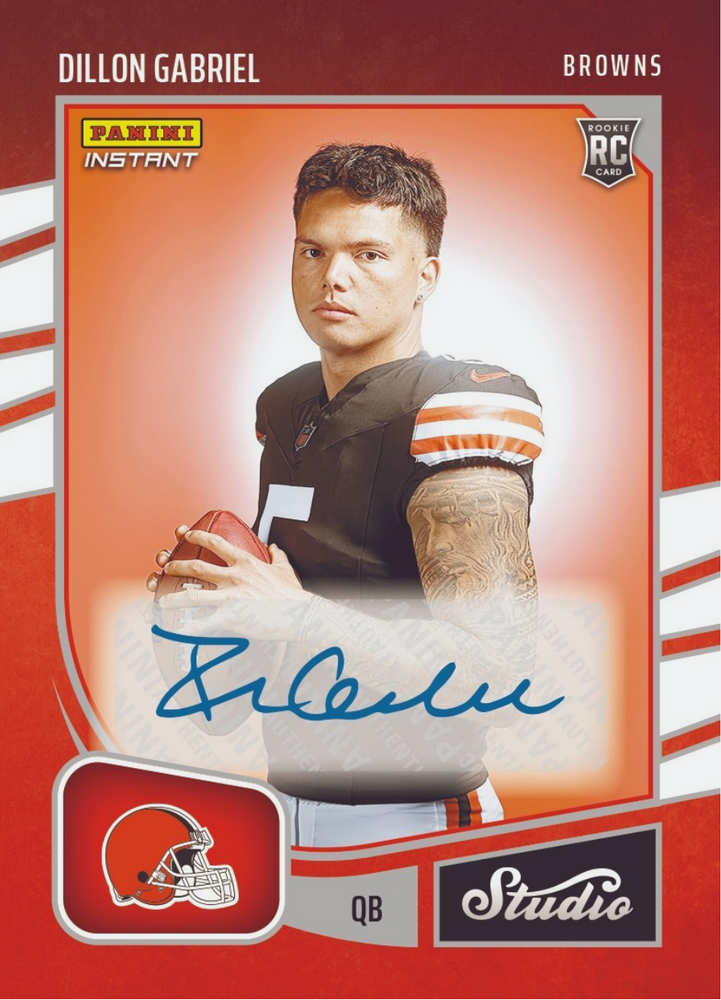 2025 Panini Instant NFL Dillon Gabriel #SR6 Studio Rookies Auto /99 Cleveland Browns Rookie RC Football Card (ONLINE ORDER ONLY)