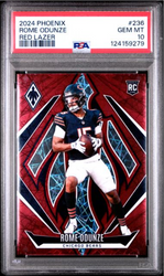 Graded 2024 Panini Phoenix Rome Odunze #236 Red Lazer /199 Rookie RC Football Card PSA 10 Gem Mint (ONLINE ORDER ONLY)