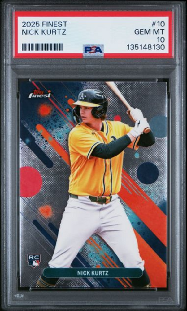 Graded 2025 Topps Finest Nick Kurtz #10 Rookie RC Baseball Card PSA 10 Gem Mint (ONLINE ORDER ONLY)