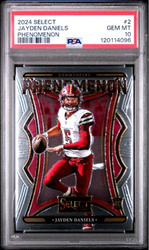 Graded 2024 Panini Select Jayden Daniels #2 Phenomenon Rookie RC Football Card PSA 10 Gem Mint (ONLINE ORDER ONLY)