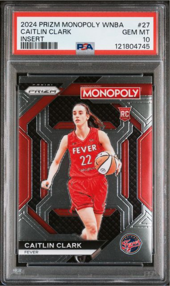 Graded 2024 Panini Prizm Monopoly WNBA Caitlin Clark #27 Insert Rookie RC Basketball Card PSA 10 Gem Mint (ONLINE ORDER ONLY)