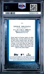 Graded 2025 Topps Finest Drake Baldwin #D13 Debut Green Refractor /75 Rookie RC Baseball Card PSA 10 Gem Mint (ONLINE ORDER ONLY)