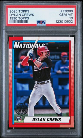 Graded 2025 Topps Dylan Crews #T9089 1990 Topps Rookie RC Baseball Card PSA 10 Gem Mint (ONLINE ORDER ONLY)