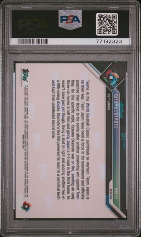 Graded 2023 Topps Now Kazuma Okamoto #WBC52 World Baseball Classic Rookie RC Baseball Card PSA 10 Gem Mint (ONLINE ORDER ONLY)