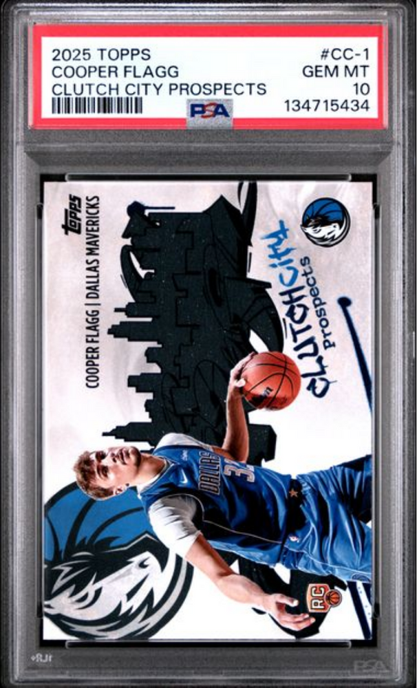 Graded 2025 Topps Cooper Flagg #CC1 Clutch City Prospects Rookie RC Basketball Card PSA 10 Gem Mint (ONLINE ORDER ONLY)