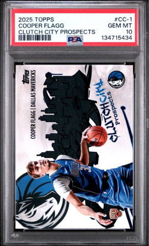 Graded 2025 Topps Cooper Flagg #CC1 Clutch City Prospects Rookie RC Basketball Card PSA 10 Gem Mint (ONLINE ORDER ONLY)