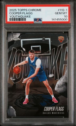 Graded 2025 Topps Chrome Cooper Flagg #YQ1 Youthquake Rookie RC Basketball Card PSA 10 Gem Mint (ONLINE ORDER ONLY)