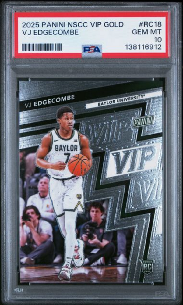 Graded 2025 Panini NSCC VIP Gold VJ Edgecombe #RC18 Rookie RC Basketball Card PSA 10 Gem Mint (ONLINE ORDER ONLY)