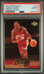Graded 2003 Upper Deck LeBron James #LJ14 LeBron's Diary Rookie RC Basketball Card PSA 10 Gem Mint (ONLINE ORDER ONLY)