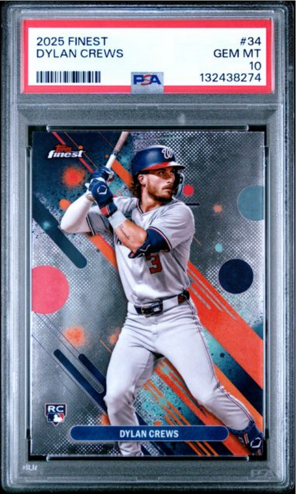 Graded 2025 Topps Finest Dylan Crews #34 Rookie RC Baseball Card PSA 10 Gem Mint (ONLINE ORDER ONLY)
