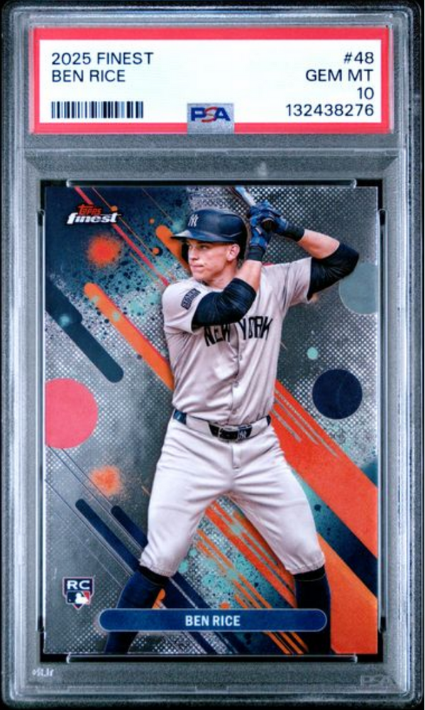 Graded 2025 Topps Finest Ben Rice #48 Rookie RC Baseball Card PSA 10 Gem Mint (ONLINE ORDER ONLY)