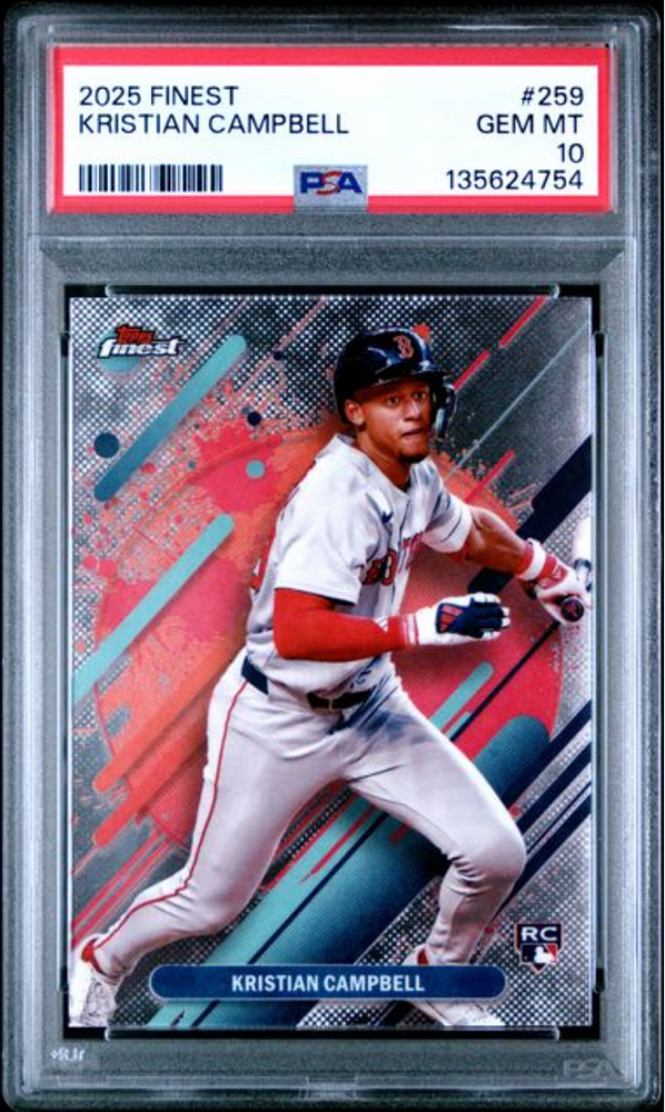 Graded 2025 Topps Finest Kristian Campbell #259 Rookie RC Baseball Card PSA 10 Gem Mint (ONLINE ORDER ONLY)