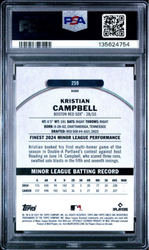 Graded 2025 Topps Finest Kristian Campbell #259 Rookie RC Baseball Card PSA 10 Gem Mint (ONLINE ORDER ONLY)