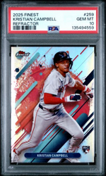 Graded 2025 Topps Finest Kristian Campbell #259 Refractor Rookie RC Baseball Card PSA 10 Gem Mint (ONLINE ORDER ONLY)