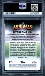 Graded 2025 Topps Finest Hyeseong Kim #A3 Arrivals Refractor Rookie RC Baseball Card PSA 10 Gem Mint (ONLINE ORDER ONLY)