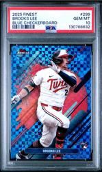 Graded 2025 Topps Finest Brooks Lee #289 Blue Checkerboard Rookie RC Baseball Card PSA 10 Gem Mint (ONLINE ORDER ONLY)