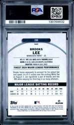 Graded 2025 Topps Finest Brooks Lee #289 Blue Checkerboard Rookie RC Baseball Card PSA 10 Gem Mint (ONLINE ORDER ONLY)