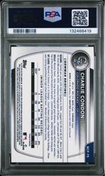 Graded 2025 Topps Bowman Charlie Condon #BCP75 Chrome Prospects Green Geometric /99 Rookie RC Baseball Card PSA 10 Gem Mint (ONLINE ORDER ONLY)