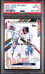 Graded 2025 Topps Pro Debut Nick Kurtz #DF2 Drafted Rookie RC Baseball Card PSA 10 Gem Mint (ONLINE ORDER ONLY)