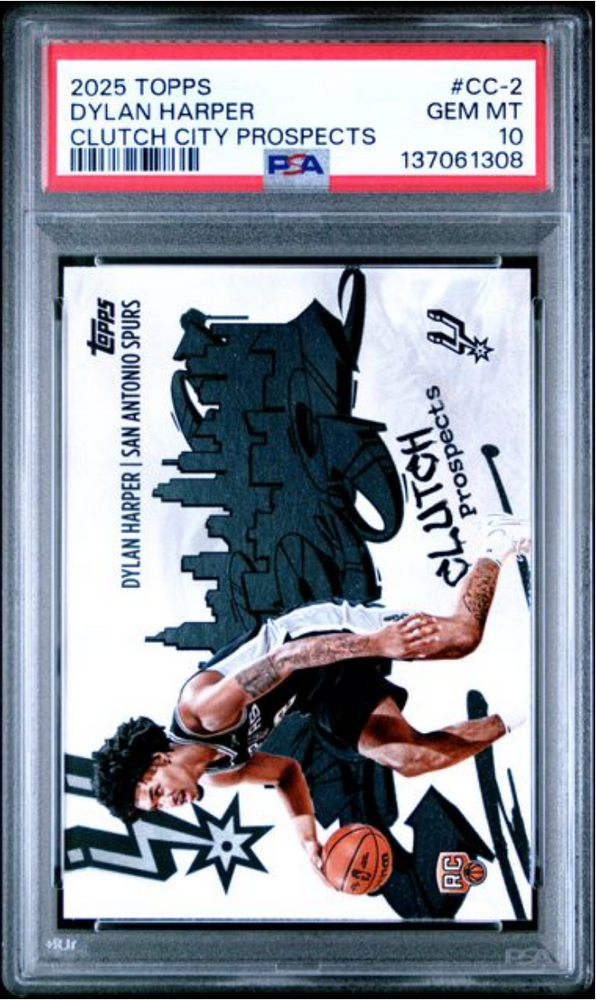 Graded 2025 Topps Dylan Harper #CC2 Clutch City Prospects Rookie RC Basketball Card PSA 10 Gem Mint (ONLINE ORDER ONLY)