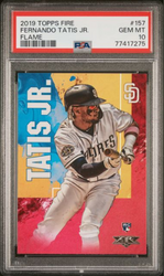Graded 2019 Topps Fire Fernando Tatis Jr. #157 Flame Rookie RC Baseball Card PSA 10 Gem Mint (ONLINE ORDER ONLY)