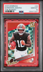 Graded 2025 Panini Donruss Quinshon Judkins #26 The Rookies Rookie RC Football Card PSA 10 Gem Mint (ONLINE ORDER ONLY)