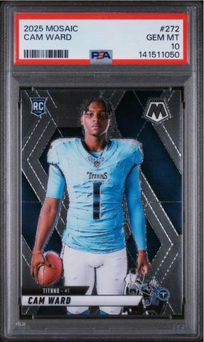 Graded 2025 Panini Mosaic Cam Ward #272 Rookie RC Football Card PSA 10 Gem Mint (ONLINE ORDER ONLY)