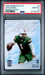 Graded 2025 Panini Donruss Elite Cam Ward #8 Rookie Elitist /799 Rookie RC Football Card PSA 10 Gem Mint (ONLINE ORDER ONLY)