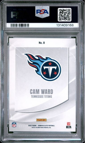 Graded 2025 Panini Donruss Elite Cam Ward #8 Rookie Elitist /799 Rookie RC Football Card PSA 10 Gem Mint (ONLINE ORDER ONLY)