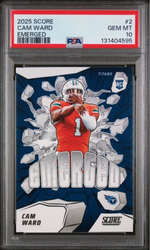 Graded 2025 Panini Score Cam Ward #2 Emerged Rookie RC Football Card PSA 10 Gem Mint (ONLINE ORDER ONLY)