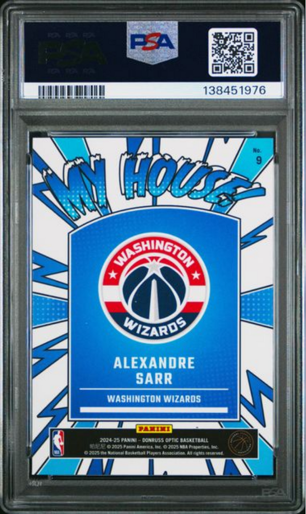 Graded 2024 Panini Donruss Optic Alexandre Sarr #9 My House Rookie RC Basketball Card PSA 10 Gem Mint (ONLINE ORDER ONLY)