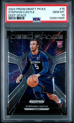Graded 2024 Panini Prizm Draft Picks Stephon Castle #15 Deep Space Rookie RC Basketball Card PSA 10 Gem Mint (ONLINE ORDER ONLY)