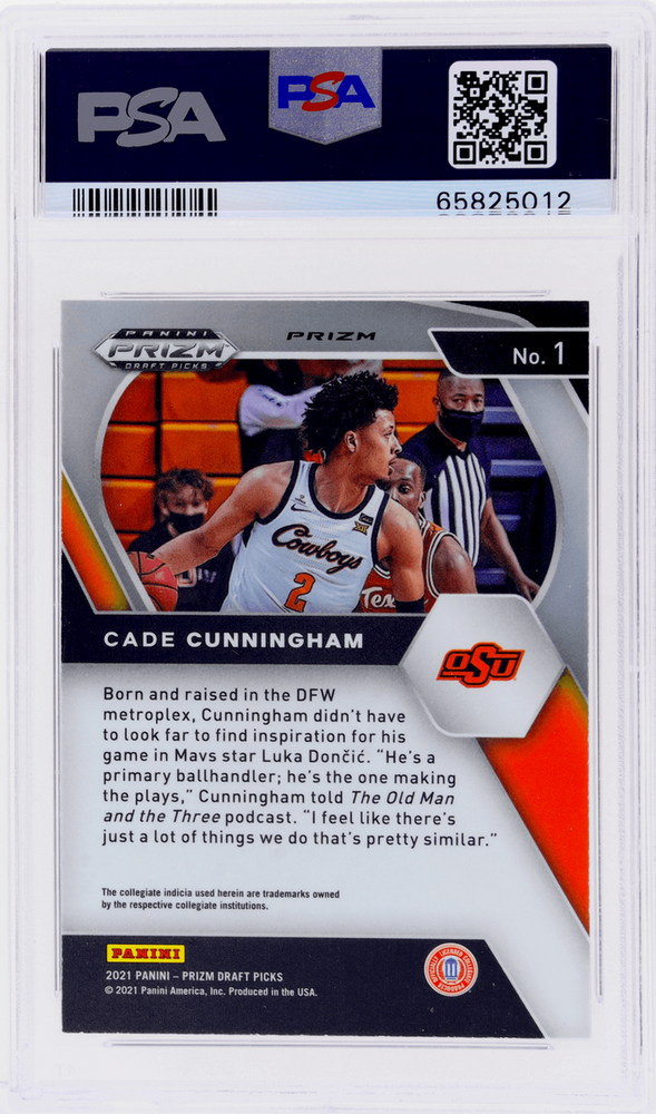Graded 2021 Panini Prizm Draft Picks Cade Cunningham #1 Orange Ice Prizm Rookie RC Basketball Card PSA 10 Gem Mint (ONLINE ORDER ONLY)