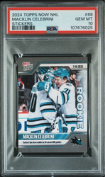 Graded 2024 Topps Now NHL Macklin Celebrini #88 Stickers Rookie RC Hockey Card PSA 10 Gem Mint (ONLINE ORDER ONLY)
