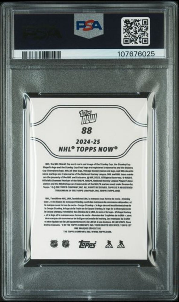 Graded 2024 Topps Now NHL Macklin Celebrini #88 Stickers Rookie RC Hockey Card PSA 10 Gem Mint (ONLINE ORDER ONLY)