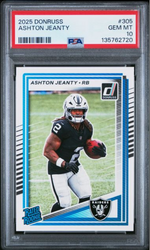 Graded 2025 Panini Donruss Ashton Jeanty #305 Rookie RC Football Card PSA 10 Gem Mint (ONLINE ORDER ONLY)