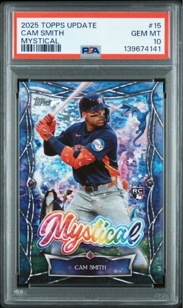 Graded 2025 Topps Update Cam Smith #15 Mystical Rookie RC Baseball Card PSA 10 Gem Mint (ONLINE ORDER ONLY)