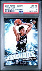 Graded 2025 Topps Holiday Ace Bailey #FFAB Frostbite Finishers Rookie RC Basketball Card PSA 10 Gem Mint (ONLINE ORDER ONLY)