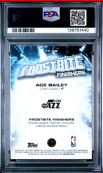 Graded 2025 Topps Holiday Ace Bailey #FFAB Frostbite Finishers Rookie RC Basketball Card PSA 10 Gem Mint (ONLINE ORDER ONLY)