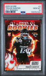 Graded 2025 Panini Score Travis Hunter #2 Hot Rookies Rookie RC Football Card PSA 10 Gem Mint (ONLINE ORDER ONLY)