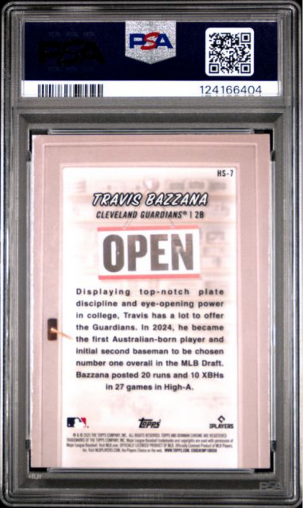 Graded 2025 Topps Bowman Travis Bazzana #HS7 Hobby Stars Rookie RC Baseball Card PSA 10 Gem Mint (ONLINE ORDER ONLY)