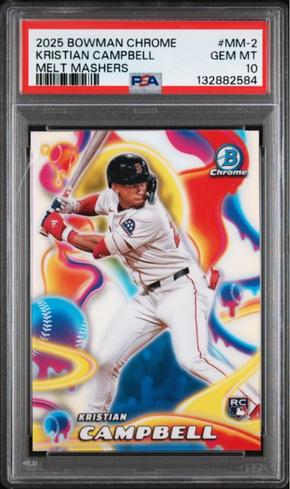 Graded 2025 Topps Bowman Chrome Kristian Campbell #MM2 Melt Mashers Rookie RC Baseball Card PSA 10 Gem Mint (ONLINE ORDER ONLY)