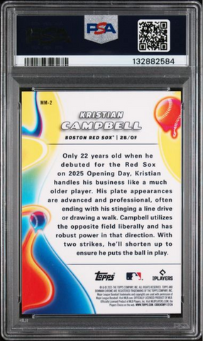 Graded 2025 Topps Bowman Chrome Kristian Campbell #MM2 Melt Mashers Rookie RC Baseball Card PSA 10 Gem Mint (ONLINE ORDER ONLY)