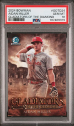 Graded 2024 Topps Bowman Aidan Miller #GOTD24 Gladiators of the Diamond Rookie RC Baseball Card PSA 10 Gem Mint (ONLINE ORDER ONLY)
