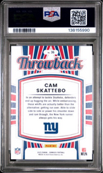 Graded 2025 Panini Donruss Cam Skattebo #36 Rated Rookies Throwback Rookie RC Football Card PSA 10 Gem Mint (ONLINE ORDER ONLY)