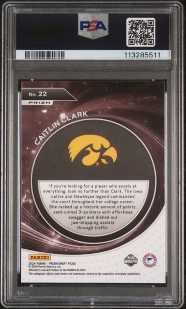 Graded 2024 Panini Prizm Draft Picks Caitlin Clark #22 Student Orientation Ice Rookie RC Basketball Card PSA 10 Gem Mint (ONLINE ORDER ONLY)